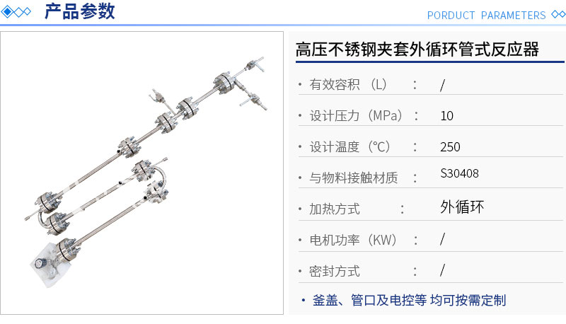 不锈钢高压管式反应器